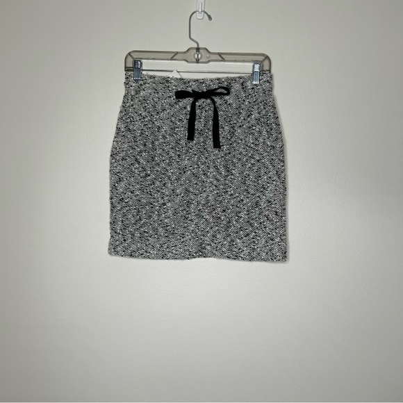 Lou & Grey Black and Gray Mini Pencil Skirt with Tie Front - Picture 1 of 7